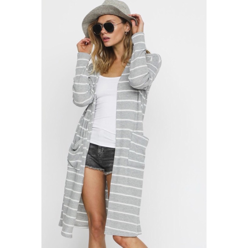 Striped Thermal Cardigan - Picture 4 of 5